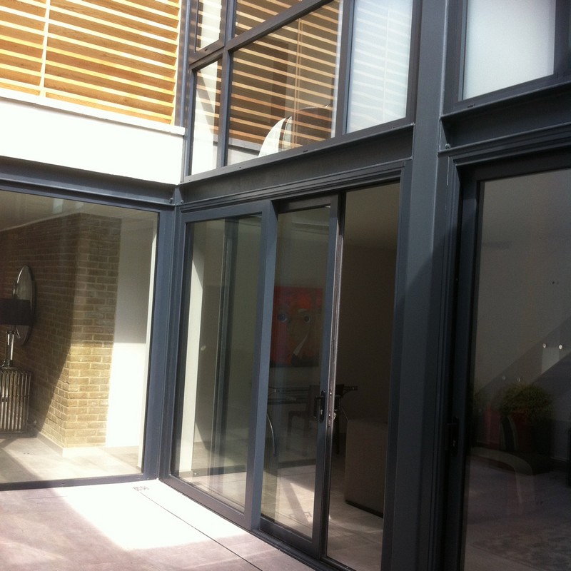 Anthracite aluminium sliding patio doors fitted in Maidenhead